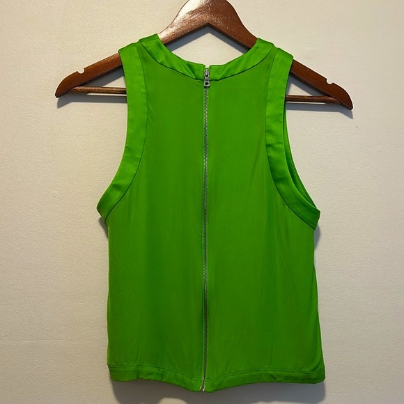 Alice + Olivia Green Zipper Back Tank Top - Picture 2 of 8